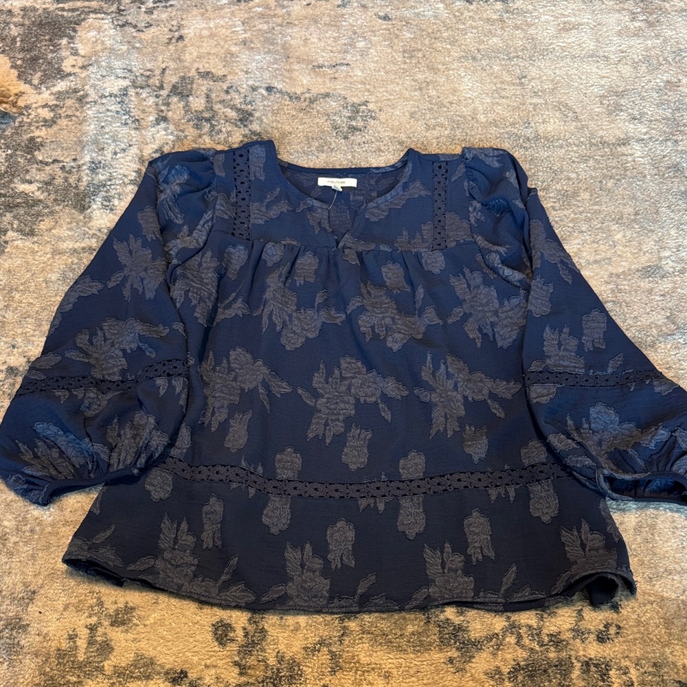 Maurices Midnight Blue Floral Blouse